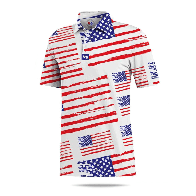 USA American Flag Men's Polo - Bender Gloves
