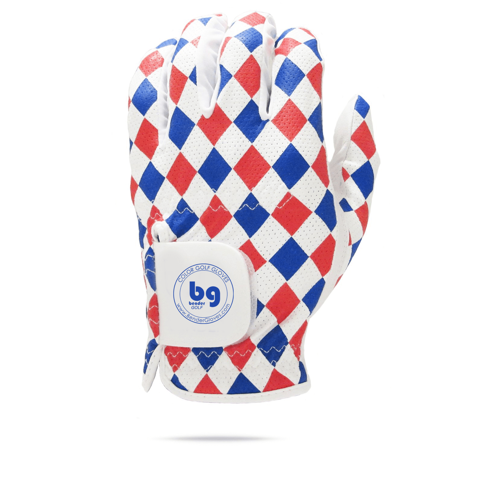 Blue & Red Mesh Team Golf Glove - Bender Gloves