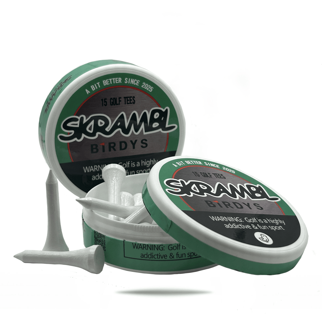Skrambl Birdys Golf Tee Holder + 15 Bamboo 1.5 Inch Tees - Bender Gloves