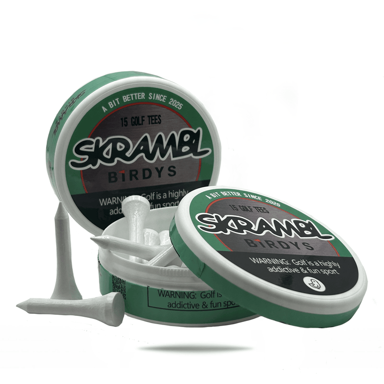 Skrambl Birdys Golf Tee Holder + 15 Bamboo 1.5 Inch Tees - Bender Gloves