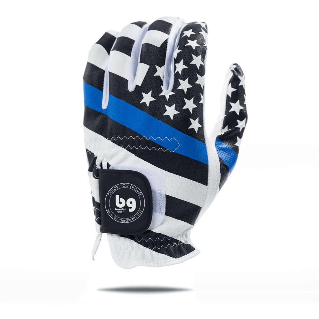 USA Blue Line Mesh Golf Glove - Bender Gloves