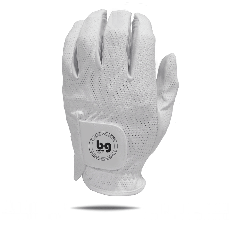 White Mesh Golf Glove - Bender Gloves