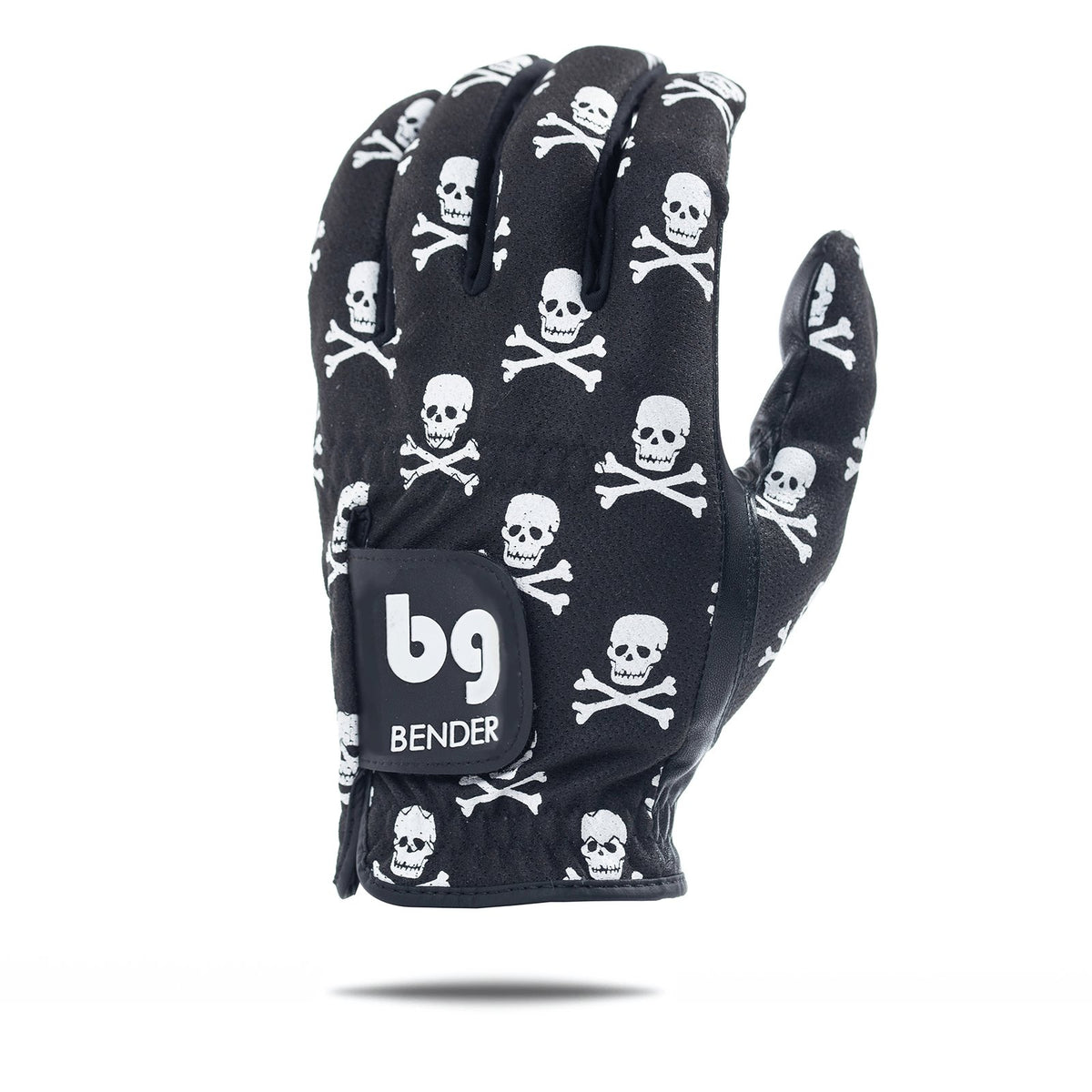 Black Skull and Crossbones Mesh Golf Glove - Bender Gloves