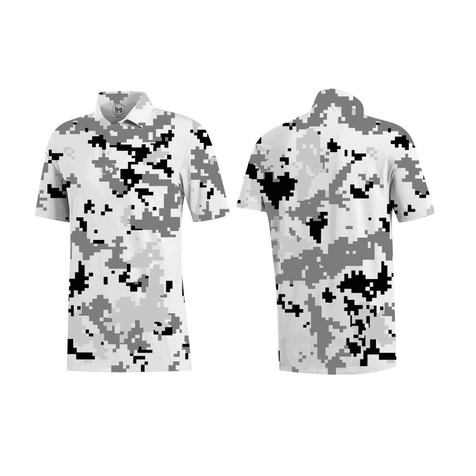 Gray Digital Camo Men's Polo - Bender Gloves